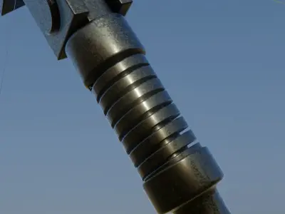 E-Scooter Stand with Procedural PBR Material Setup 3D model