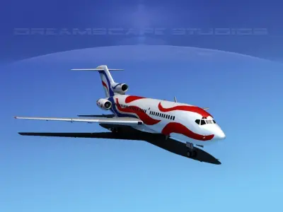 Boeing 727-100 Braniff Intl 3 3D model