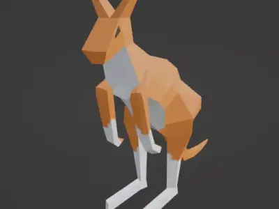  kangaroo low poly 3D model