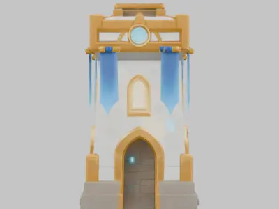 Fantasy Medieval Tower 3D Model Low-poly 3D model
