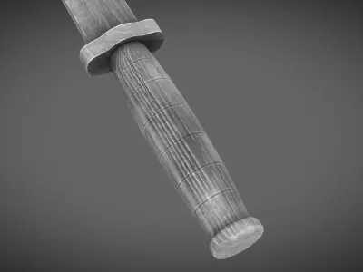 Wooden Knife Low-poly 3D model