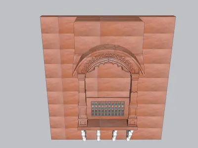 indian jodhpuri stone jharokha window 3D model