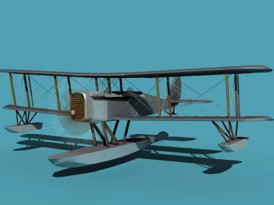 Airco DH-4 Unmarked Seaplane 3D model