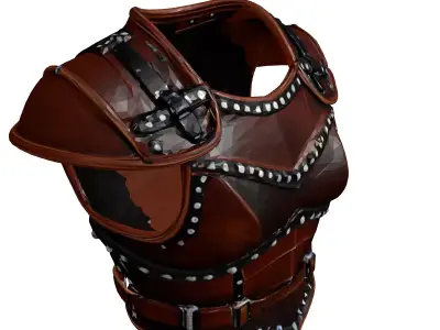 Worn Leather Armor Chestpiece 3D model