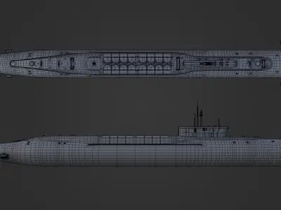 K-550 Alexander Nevsky Borei Class Submarine 3D model