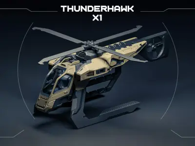 Thunderhawk X1 helicopter 3D print model