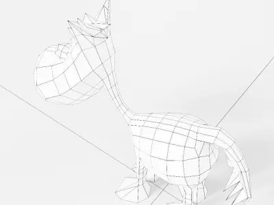 Horse toon 3d model Low-poly 3D model