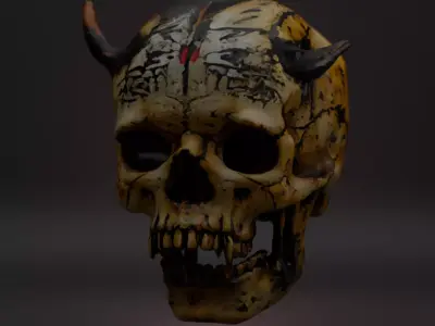 Ancient and Demonic Skull Props Pack 7 Fantasy Skulls PBR Low-poly 3D model