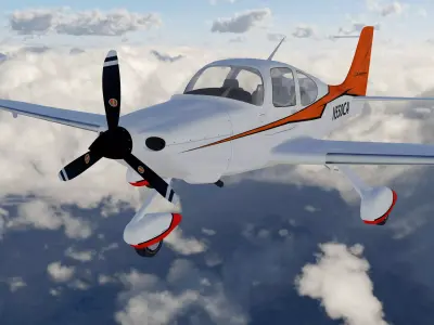Cirrus Sr-22 airplane high detailed 3D model