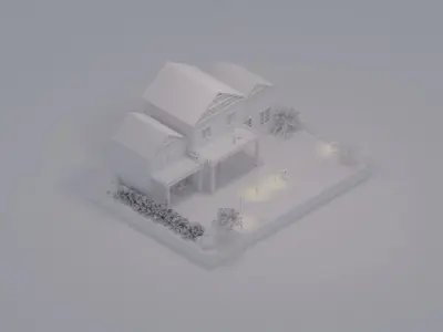 Street house Free low-poly 3D model