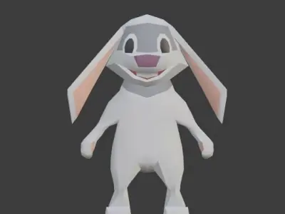 Happy As A Nut Bunny Low-poly 3D model