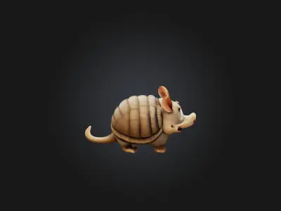Cartoon Armadillo Low-poly 3D model