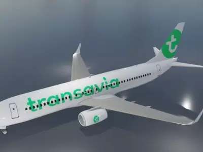 Transavia Boeing 737-800 low poly 3D Model Low-poly 3D model