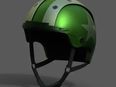 Helmet scifi fantasy bike racer Generic military human  Low-poly 3D model