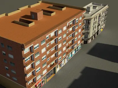 Building Collection 97-100 Low-poly 3D model