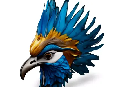 Stylized Bird Head 3D Model Low-poly 3D model