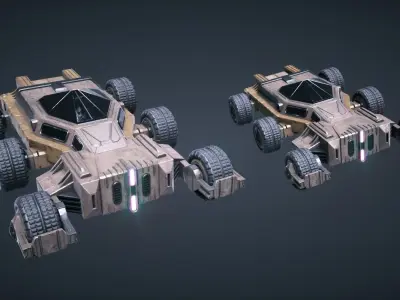 Mars KitBash - Vehicle Low-poly 3D model