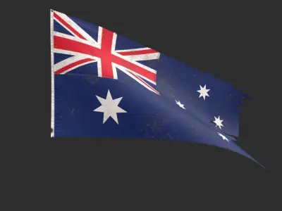 Australia Flag Low-poly 3D model