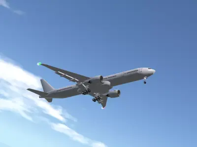 Boeing 777 High Quality 3D CGI Model Low-poly 3D model