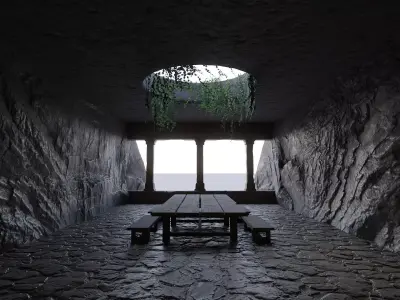 Rock Room Low Poly Low-poly 3D model