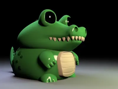 Crocodile bank 3D print model