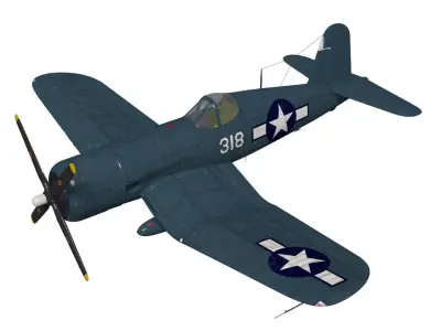Chance Vought F4U-4 Corsair 3D model
