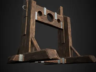 medieval pillory Low-poly 3D model