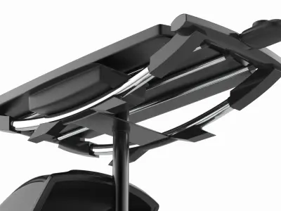 Open Lid Electric BBQ Grill with Corn Black 3D model