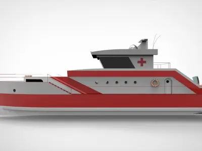 Ambulance boat 3D model