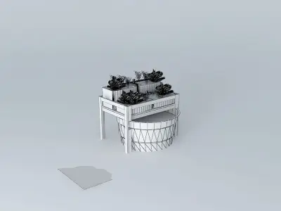 Aquaponics system Aquapônico 11- Beira Mar-1 tank 500 l-2 Pla... 3D model