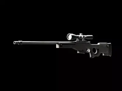 Army rifle with optical sight Low-poly 3D model