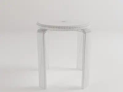 Wooden Stool Chair Free 3D model