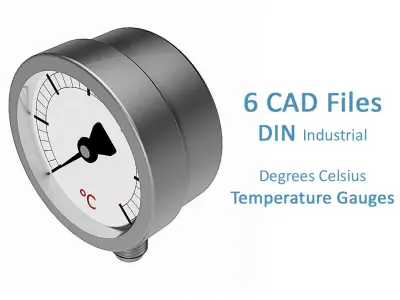 Temperature Gauges - Degrees Celsius - 3 Different Diameters 3D model