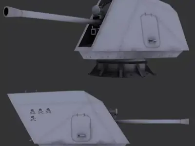 Multi purpose gun 57mm MK 110 Low-poly 3D model