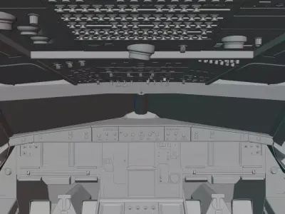 Airbus A320Neo Interior With Cockpit  3D model