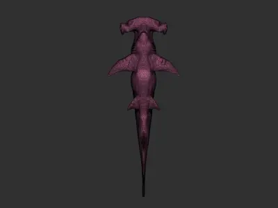 hammerhead shark Low-poly 3D model