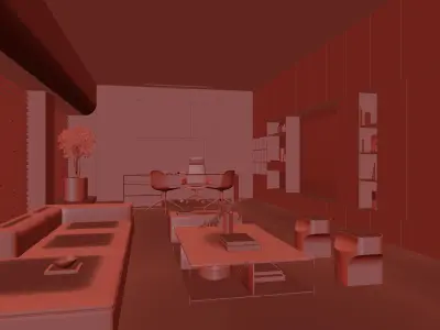  Office interior scene 45 3D model