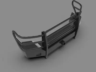 Metal Bumper and Grille Guard Low-poly 3D model