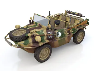 VW - Typ 166 - Schwimmwagen - 2 Panzer Division 3D model