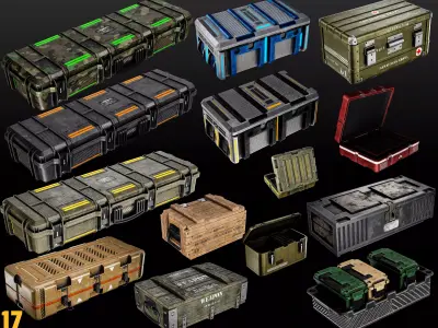 17 Crate Game Asset 3D model