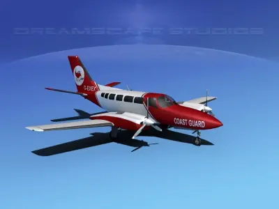 Cessna 404 Titan Coast Guard 3D model