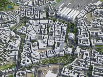 Leipzig Low-poly 3D model