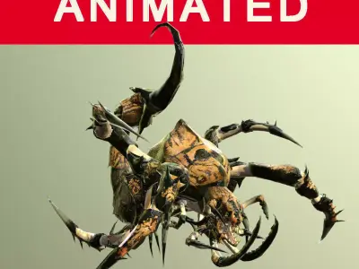 A nightmare beetle from the desert Low-poly 3D model