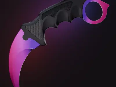 Karambit Knife Game Ready PBR Low Poly Low-poly 3D model