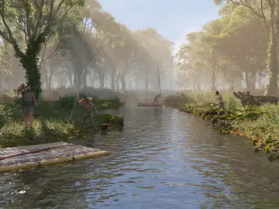 Forest rivers 3D model