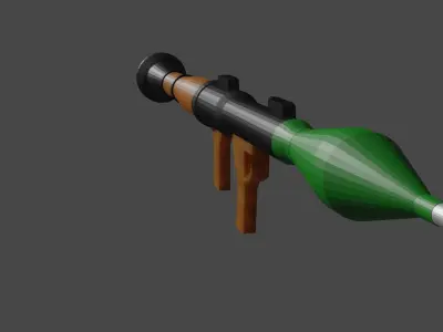 lowpoly game ready RPG grenade launcher Free low-poly 3D model