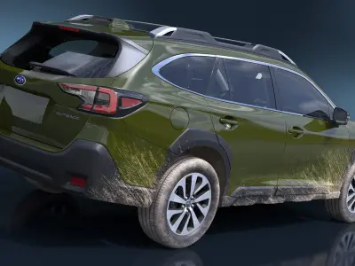Subaru Outback 2025 Green Dirty 3D model