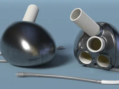 Implantable Heart Replacement Device with Rigid Housing 3D model