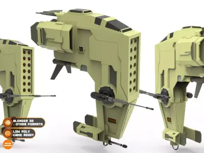 Spaceship 001 3D model