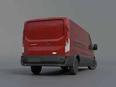 Generic cargo van Low-poly 3D model